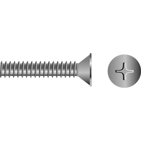 Seachoice 3/8"-16 x 1-1/2 in Phillips Flat Machine Screw, Plain Steel 324